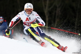 Jan Zabystřan ve slalomu v Kitzbühelu